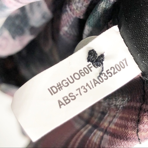 ABS Allen Schwartz Floral Plaid Sheer Blouse M - Picture 11 of 16